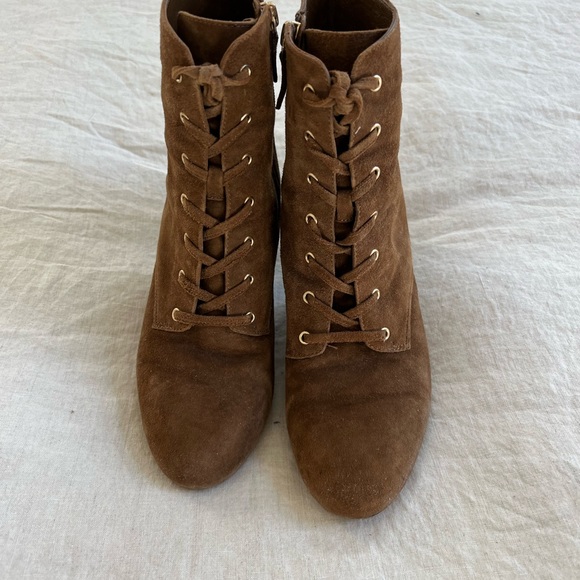 Jcrew suede lace-up block heel boots - Picture 2 of 8